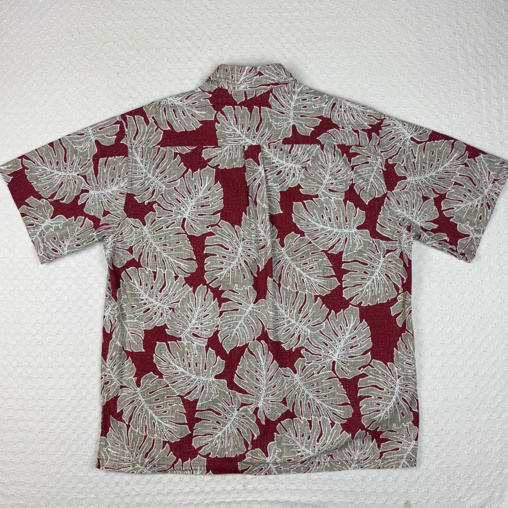 Hilo Hattie Hawaiian Shirt Men XL Monstera Leaf Short Sleeve Popover Aloha Retro - Picture 4 of 12